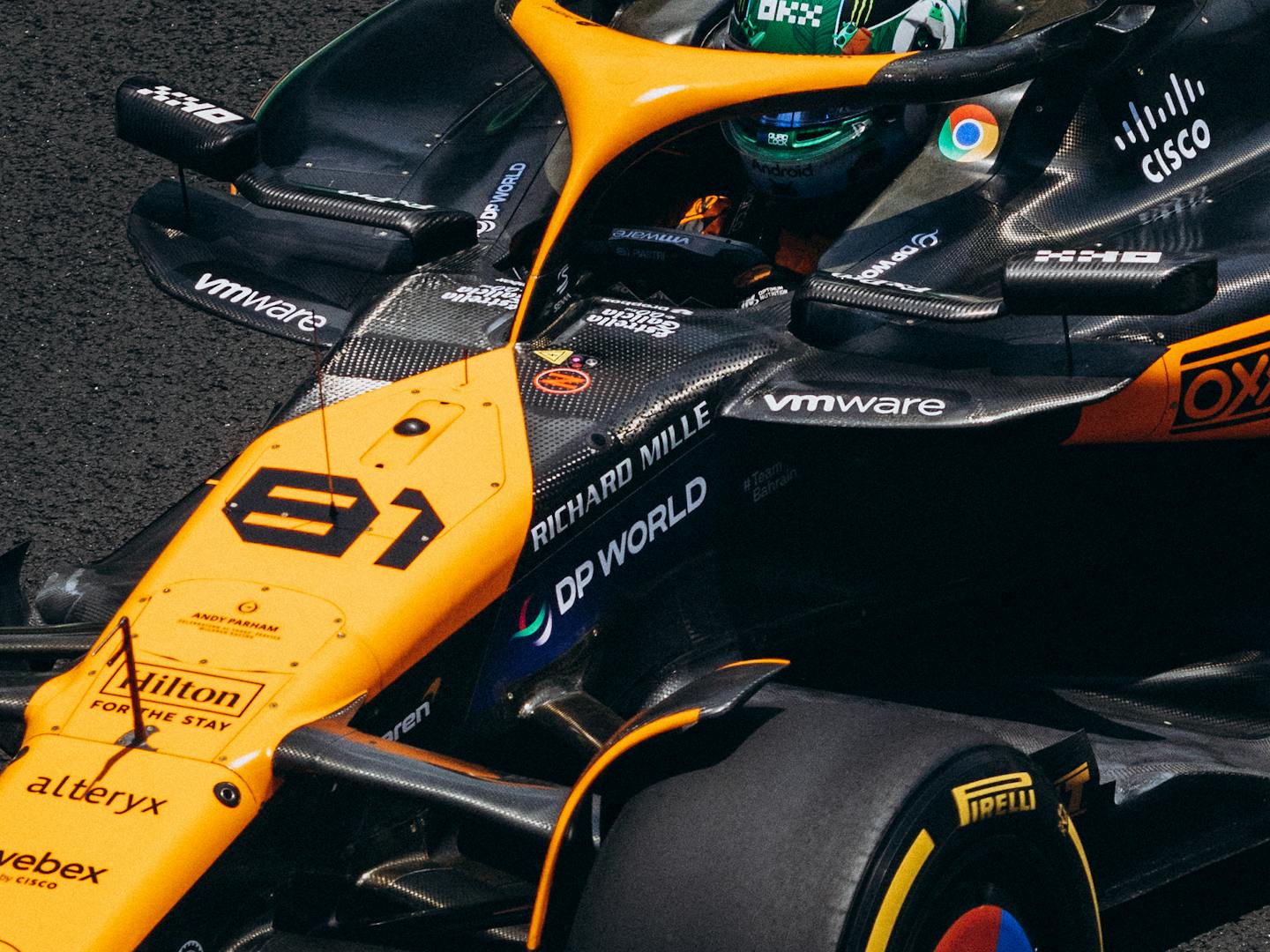 F1 car close-up on track